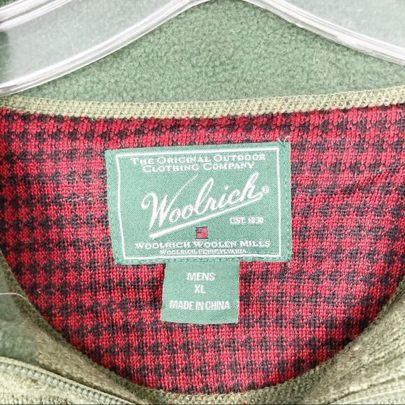 Woolrich Green Lambswool Quarter Zip Sweater Sz XL - Picture 2 of 5